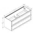 KAME Rustic Izlietnes skapis, 120 cm, Smoked oak venner 5