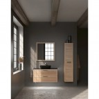 KAME Rustic augstais skapis, 160 cm, Bleached oak venner 3