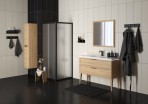 KAME Rustic augstais skapis, 160 cm, Bleached oak venner 5
