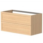 KAME Rustic Izlietnes skapis, 100 cm, Bleached oak venner