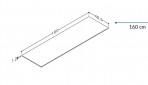 KAME Slim CORIAN® darba virsma 160 cm, White  3
