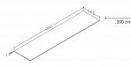 KAME Slim CORIAN® darba virsma 200 cm, White  3