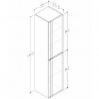 KAME Terra augstais skapis, 160 x 35 cm, Balts 3