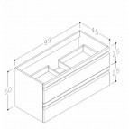 KAME Terra Izlietnes skapis, 100 cm, Balts 7