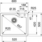 Керамическая мойка SGK 610,  с управлением pop-up 3