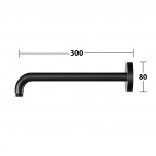 KEUCO dušas galvas turētājs 300 mm, Melns matēts 5