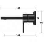 KEUCO Edition 11 izlietnes maisītājs no sienas 187 mm, Melns matēts 6