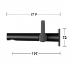 KEUCO Edition 11 izlietnes maisītājs no sienas 219 mm, Melns matēts 5