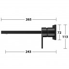 KEUCO Edition 11 izlietnes maisītājs no sienas 265 mm, Melns matēts 6