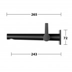 KEUCO Edition 11 izlietnes maisītājs no sienas 265 mm, Melns matēts 5