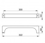 Keuco Edition 11 invalīdu atbalsta rokturis 322 mm, Hroms 8