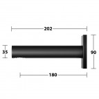 KEUCO IXMO Square vannas izteces snīpis 180 mm, Melns matēts 6