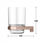 Keuco Moll glāze ar turētāju, Brushed rose gold 4