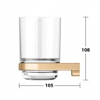 Keuco Moll glāze ar turētāju, Brushed brass 4