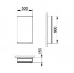 KEUCO Royal Modular 2.0 spoguļskapis 50x90x16 cm , Aluminium silver 5