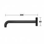 KEUCO Square dušas galvas turētājs 300 mm, Melns matēts 4