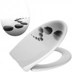 Klozetpoda sēdeklis SOFT STONES LUX 805-19, balts ar rakstu