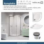 Komplekts Alienta A 90x190 dušas kabīne + PAA paliknis+ Sifons