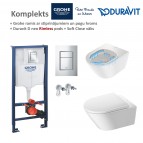 Komplekts Duravit D-Neo Rimless pods ar SC vāku + Rāmis + Taustiņš