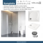 Komplekts NES KDJ I 90x90 cm dušas kabīne + PAA paliknis+ Sifons