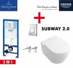 Комплект унитаз Subway 2.0 + рама Grohe Rapid SL