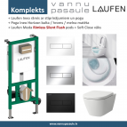Komplekts Rāmis + pods Meda Rimless Silent flush + SC vāks + Taustiņš 