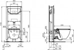 Комплект унитаз Tesi Aquablade SC крыша + рама ProSys™ 120M + кнопка 3