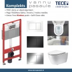 Komplekts Rāmis TECE + pods Trevi Rimless + SC vāks + Taustiņš