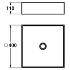 KWC izlietne uz virsmas 400x400x110 mm, Nerūsējošais tērauds 2