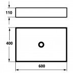 KWC izlietne uz virsmas 400x600x110 mm, Nerūsējošais tērauds 2