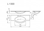 Vispool izlietne bez pārplūdes L-1300 1285x522 mm, Balta 3