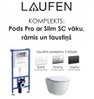 Laufen унитаз Pro Slim+ рама + кнопка слива черный / белый / хром