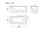 Libero 180 akmens masas vanna 179.5x79.5x65.5 cm, Balta 6