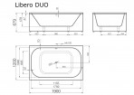 Libero Duo akmens masas vanna 190x120x68 cm, Balta 8