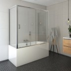 LLVB vannas sieniņas sānu panelis 70x150 cm, Caurspīdīgs/Hroms 4
