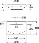 Logic izlietne, balta 62x43 cm 3