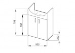 Комплект раковины и шкафчика Lyra, 530 х 420 мм, h = 708 мм, 2D, белый 2