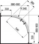 Lyra plus pusapaļš dušas stūris 90x90 cm 3