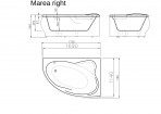 Marea akmens masas vanna 169x114x66.5 cm, Balta 3