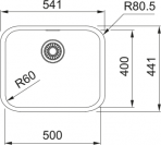 Smart SRX 110-50 virtuves izlietne, 541x441 mm, Manuāla vadība 2
