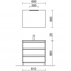 Mēb. kompl. Attila, skapis ar izlietni 610x860 +spogulis ar apg. 600 2