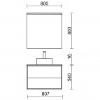 Mēb. kompl. Optimus - skapis ar izl. 810x540 + spogulis ar apg. 800 2