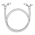 Metaflex dušas vads 125 cm, hroma optika 2