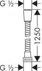 Metaflex dušas vads 125 cm, hroma optika 3