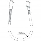 Metalflex metāla dušas šļūtene 1250 mm, Hroms 3