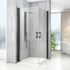 MI PIG dušas durvis 800 mm, Caurspīdīgs/Melns matēts