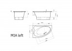 Mia akmens masas vanna 140x90x60.5cm, Balta 7