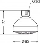 Rio dušas galva Ø 80 mm 2