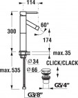 Cмеситель для раковины Mio c click-clack 2