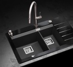Grata virtuves maisītājs ar izvelkamu snīpi, Black metallic 3